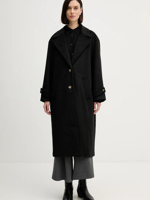 Pedro del Hierro płaszcz z dodatkiem wełny kolor czarny 7522239 - zdjęcie produktu nr 1