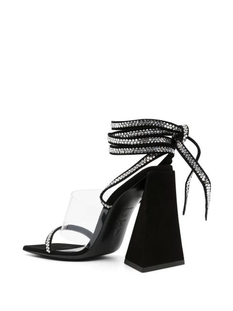 The Attico Isa 115mm embellished leather sandals - Black