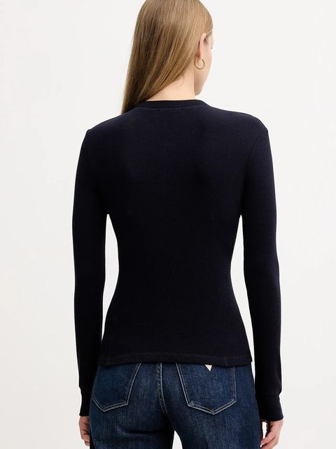 MAX&Co. longsleeve z dodatkiem wełny kolor granatowy 2526946014200 - zdjęcie produktu nr 2