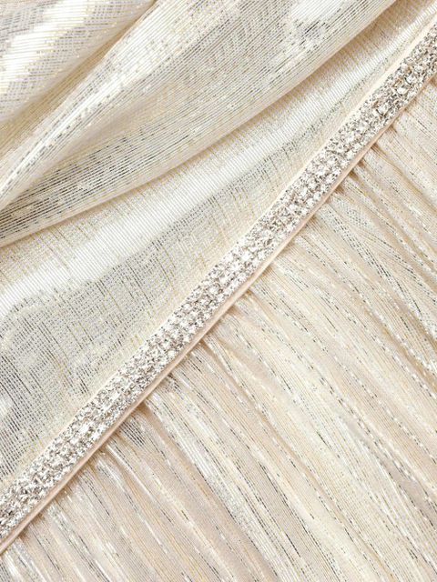 Self-Portrait pleated maxi dress - Neutrals