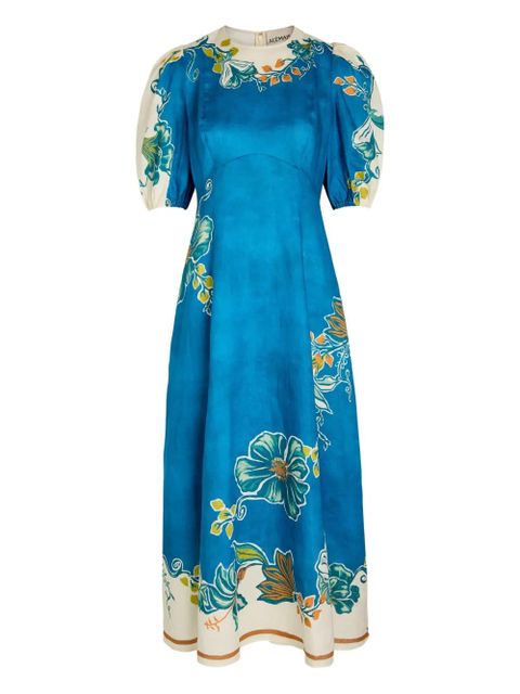 ALEMAIS Luda floral-print midi dress - Blue