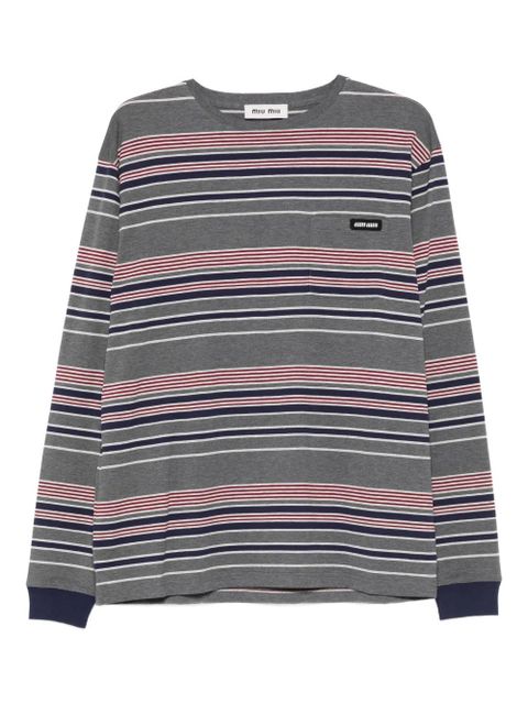 Miu Miu striped-pattern top - Grey - zdjęcie produktu nr 1