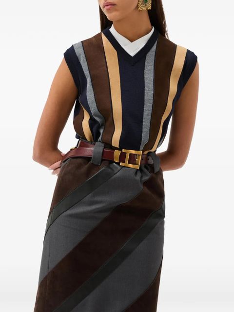 Versace striped V-neck vest - Blue