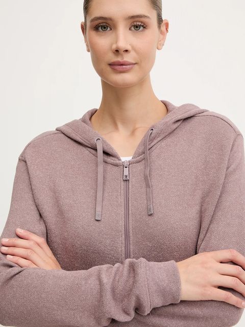 Chantelle bluza damska kolor różowy z kapturem gładka C15WL5