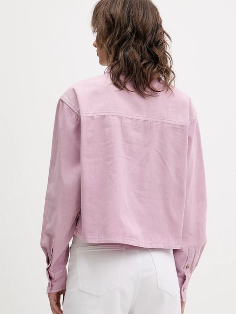 Guess Jeans koszula jeansowa damska relaxed z kołnierzykiem klasycznym W5BH0D D0851