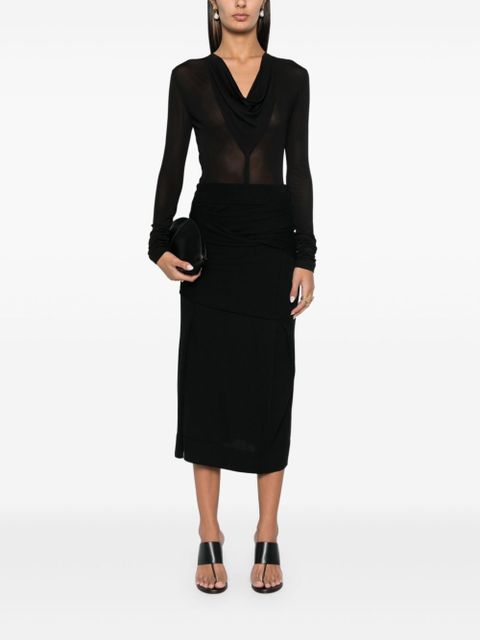 TOTEME draped midi skirt - Black