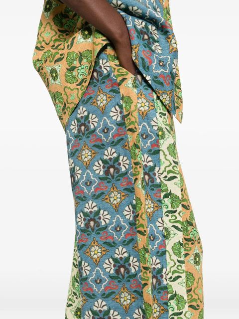ALEMAIS Ali Spliced floral-print trousers - Blue