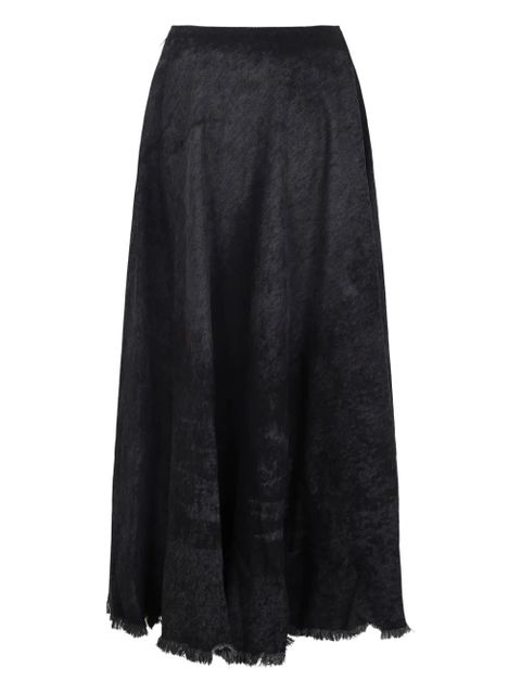 Diesel frayed-hem A-line maxi skirt - Black - zdjęcie produktu nr 2