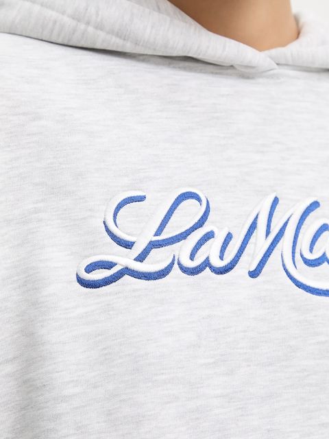 La Mania bluza LUMA damska kolor szary z kapturem melanżowa LUMA