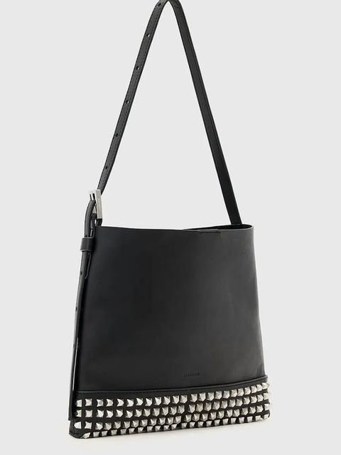 AllSaints torebka skórzana kolor czarny W595XD - zdjęcie produktu nr 2