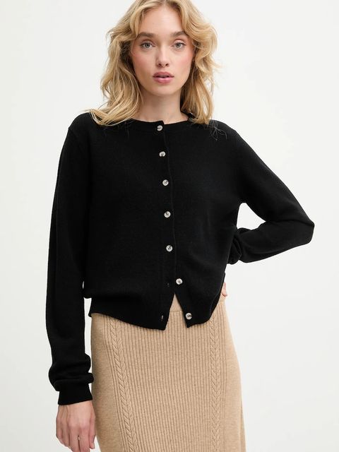 Answear.LAB kardigan z wełny merino damski kolor czarny lekki - zdjęcie produktu nr 1