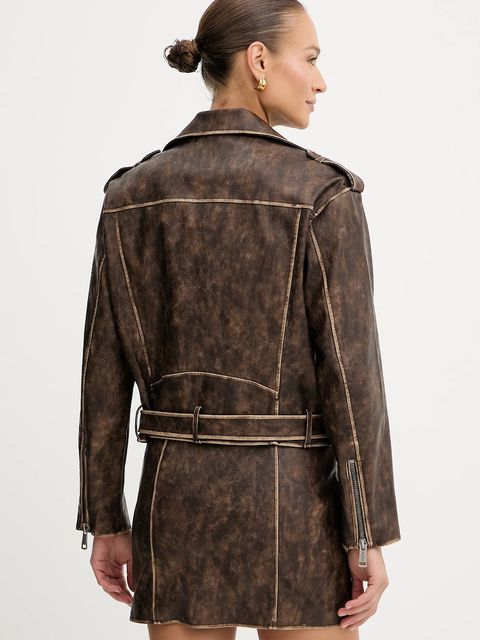 Guess ramoneska CHARLENE kolor brązowy przejściowa oversize W5YL04 WHDI0