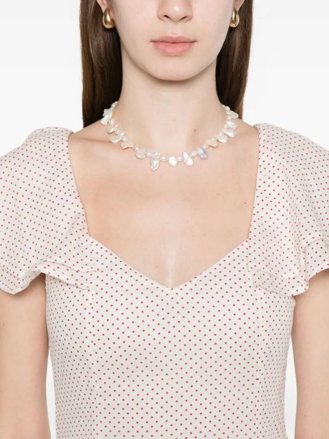 Posse Marlowe flutter scoop-neck midi dress - White