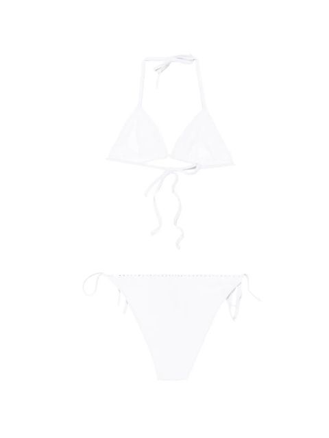 Hunza G crystal-embellished crinkle-effect bikini - White - zdjęcie produktu nr 2