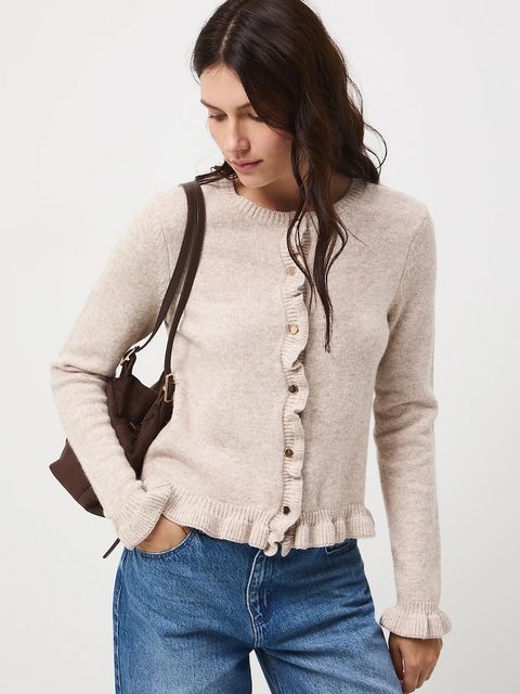 Medicine kardigan z wełną damskie kolor beżowy - zdjęcie produktu nr 1