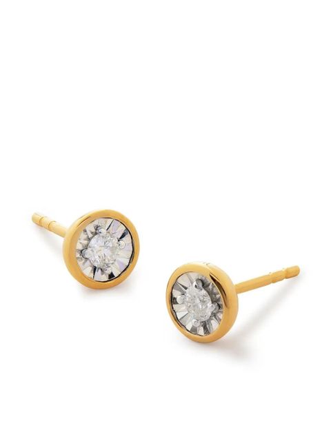 Monica Vinader Diamond Essential stud earrings - Gold - zdjęcie produktu nr 2