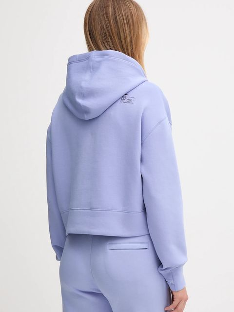 Lacoste bluza damska kolor niebieski z kapturem gładka SF0281 - zdjęcie produktu nr 2