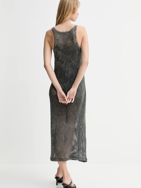 Diesel sukienka bawełniana MAEVE-UTLT kolor szary maxi prosta A18534.0HGBA