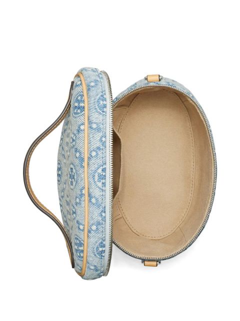 Tory Burch T monogram denim soft vanity case - Blue