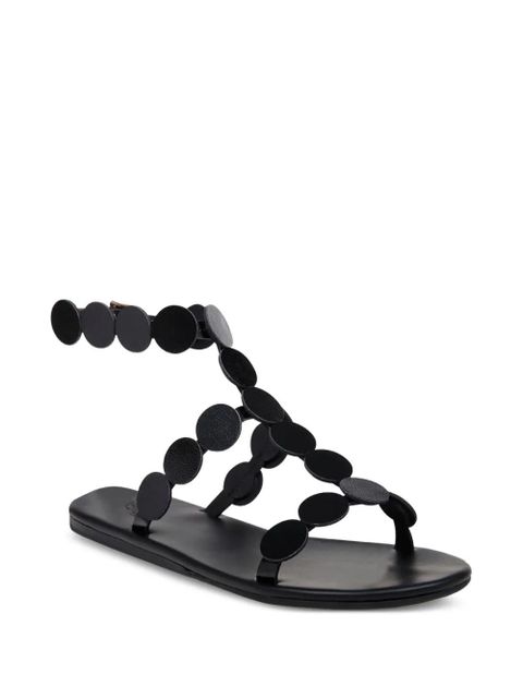 Ancient Greek Sandals Triton circle-embellished flat sandals - Black