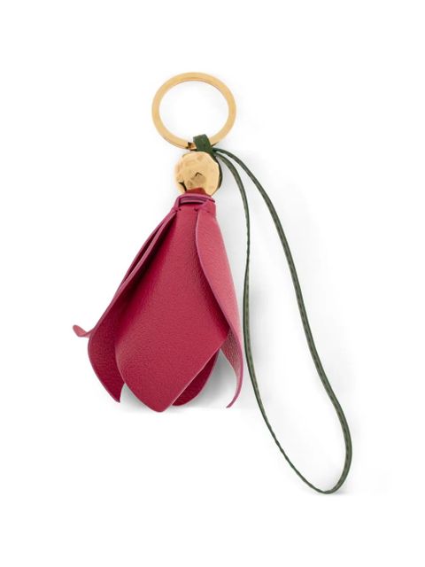 Chloé Tulip flower-pendant leather keyring - Pink