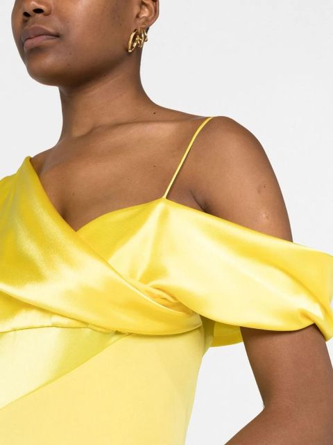 LOEWE asymmetric draped midi dress - Yellow