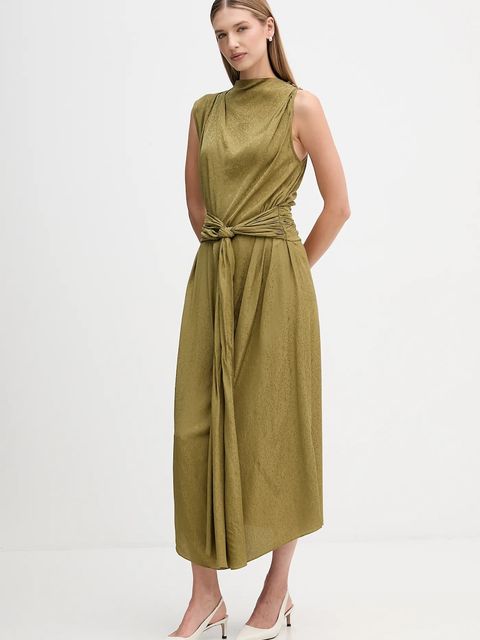 Hoss Intropia sukienka kolor zielony midi prosta 8222115