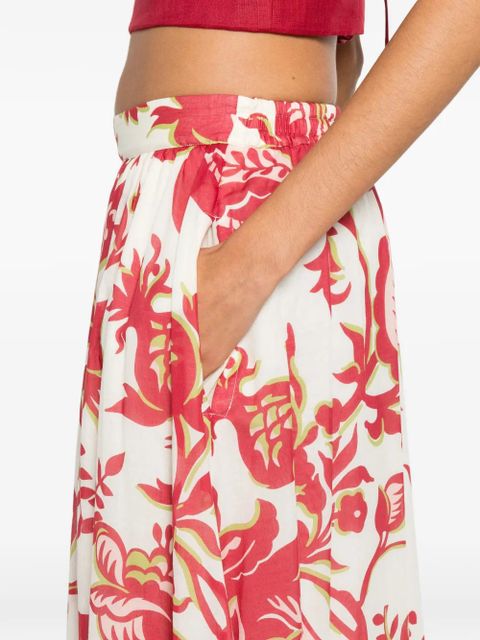 ETRO floral-print tiered maxi skirt - White