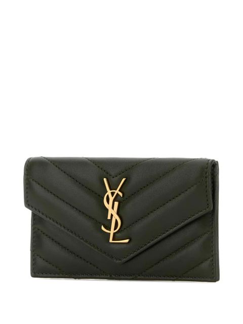 Saint Laurent quilted card holder - Green - zdjęcie produktu nr 2