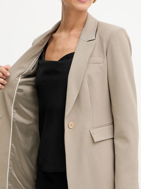 Guess marynarka DOROTHEE kolor beżowy jednorzędowa gładka W5YN41 WHD92