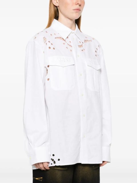 Marine Serre logo-embroidered shirt - White - zdjęcie produktu nr 2