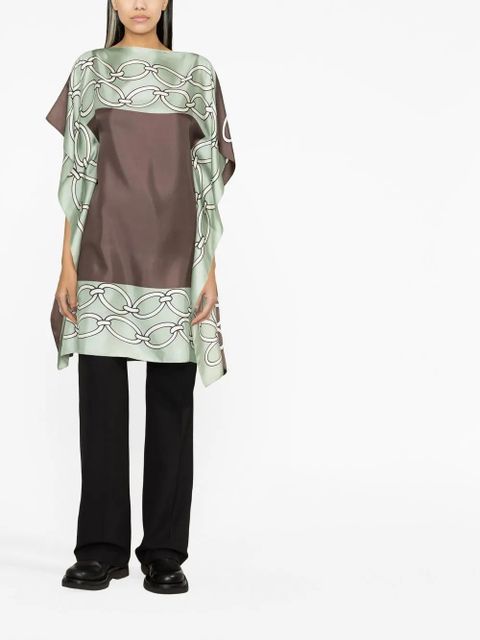 Valentino Garavani Chain 1967 Foulard-print silk dress - Green