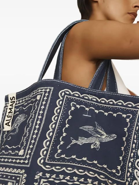 ALEMAIS printed-design tote bag - Blue - zdjęcie produktu nr 2