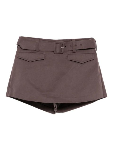Self-Portrait belted skort - Brown - zdjęcie produktu nr 1