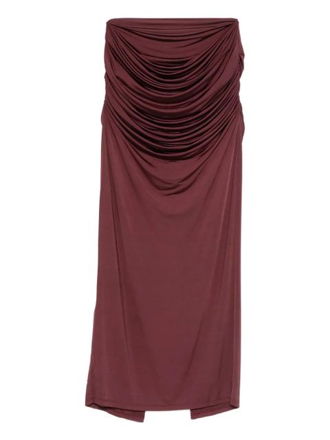 Paris Georgia draped midi skirt - OXBLOOD - zdjęcie produktu nr 1