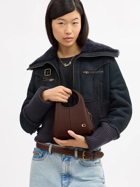 Coach torebka skórzana Lana 19 kolor brązowy CCY32