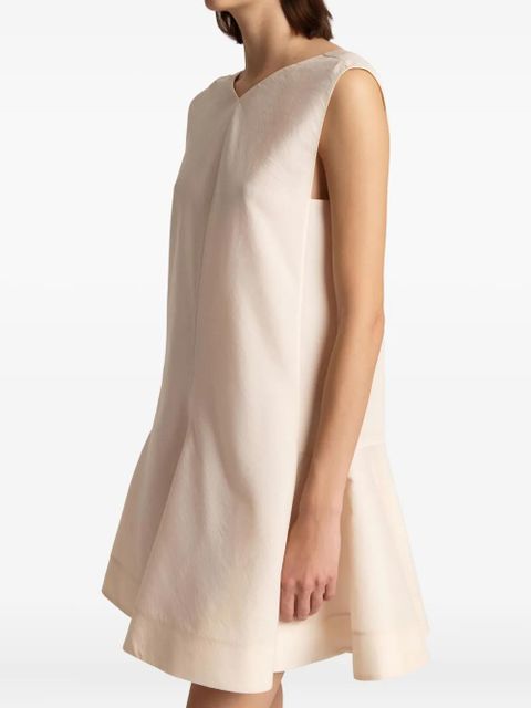 KHAITE Mel V-neck sleeveless mini dress - Neutrals