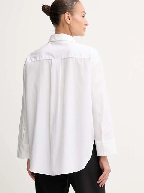 Tommy Hilfiger koszula bawełniana damska kolor biały relaxed z kołnierzykiem klasycznym WW0WW46599