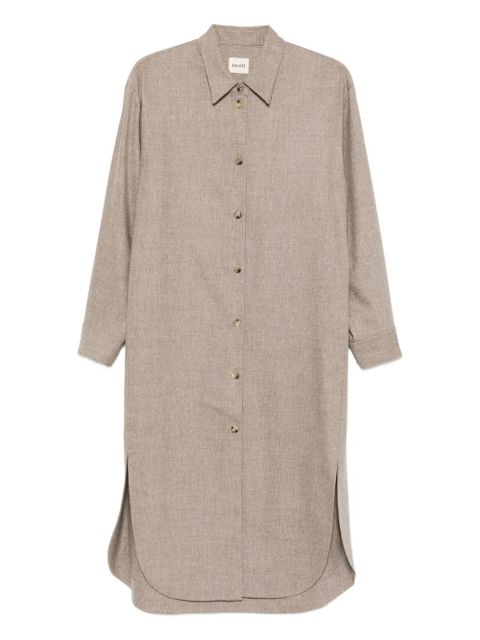 KHAITE Gloria button long-sleeve midi dress - Neutrals - zdjęcie produktu nr 1
