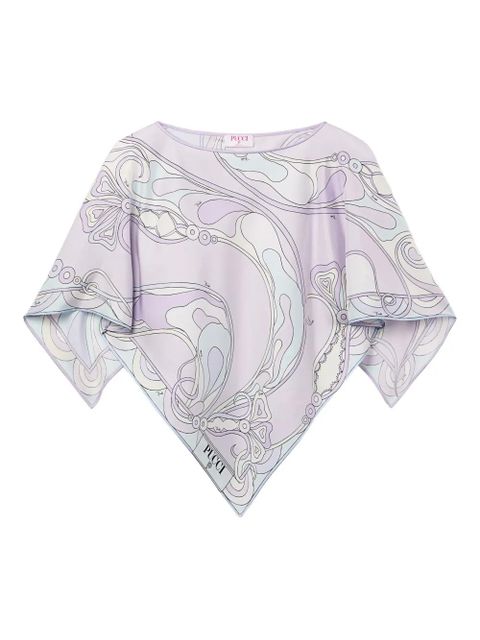 PUCCI orchidee print silk cape blouse - Purple - zdjęcie produktu nr 1
