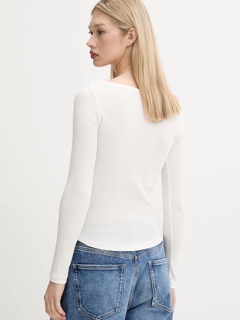 Tommy Jeans longsleeve kolor biały DW0DW20903 - zdjęcie produktu nr 2