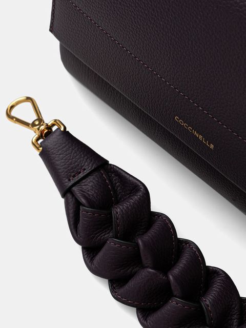 Coccinelle torebka skórzana BOHEME GRANA DOUBLE kolor fioletowy E1.M50.12.01.01