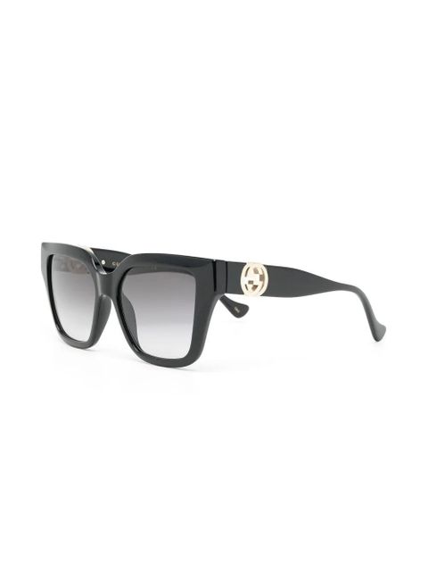 Gucci Eyewear logo square-frame sunglasses - Black - zdjęcie produktu nr 2