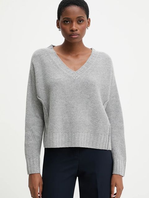 United Colors of Benetton sweter z dodatkiem wełny damski kolor szary 126WD402Z - zdjęcie produktu nr 1