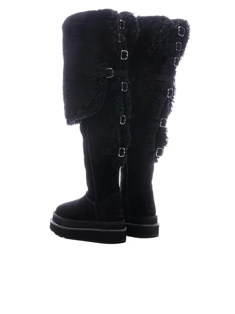 UGG x Sacai buckle-detail thigh-high boots - Black