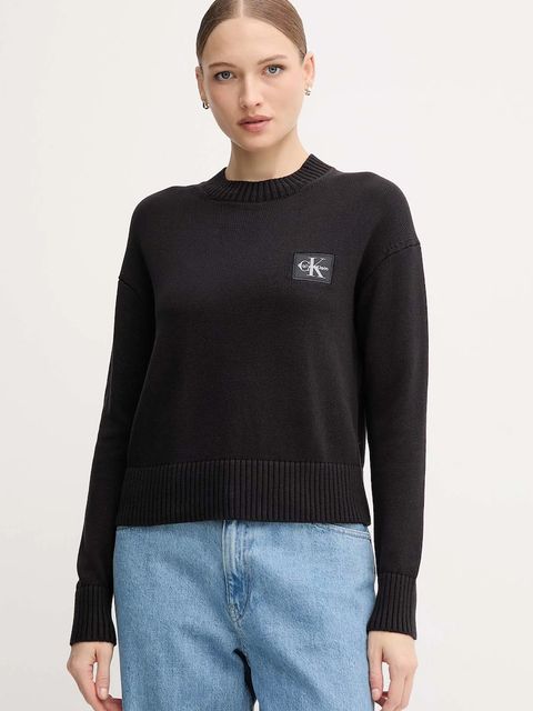 Calvin Klein Jeans sweter bawełniany damski kolor czarny LV047D351G - zdjęcie produktu nr 1