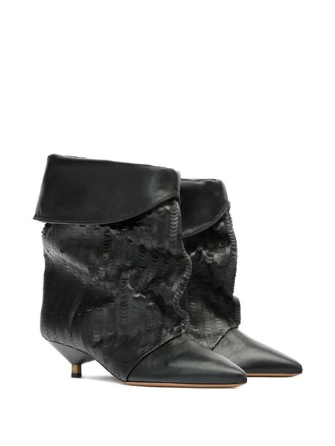 ISABEL MARANT 45mm Edrik pointed embossed boots - Black