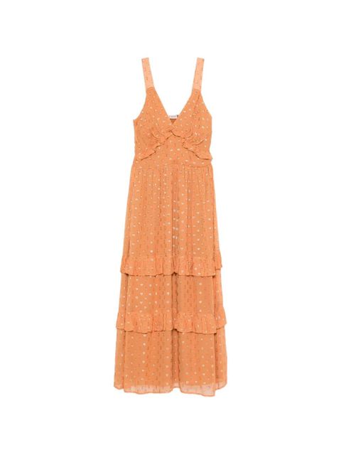 TWINSET ruffled tiered maxi dress - Orange - zdjęcie produktu nr 1