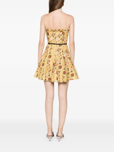 Agua By Agua Bendita floral strapless mini dress - Yellow