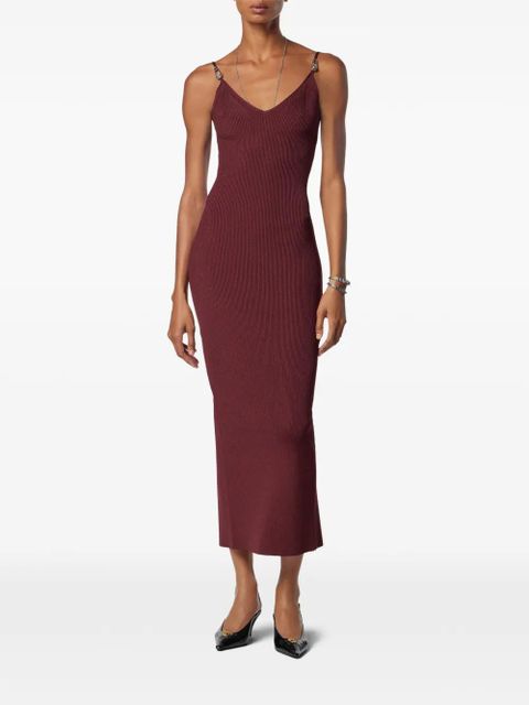 Versace safety-pin ribbed midi dress - Red - zdjęcie produktu nr 2